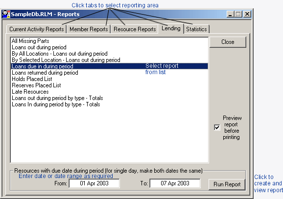 Lending Reports
