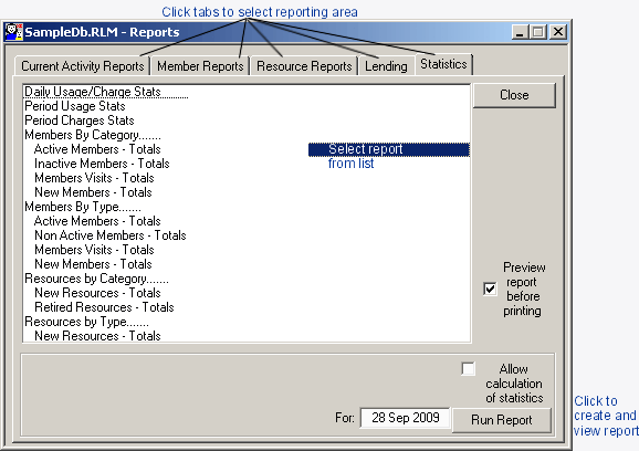 Statistical Reports